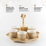 Otantik Octara - Arabic Coffee Cups With Holder - Porcelain- Ivory & Gold - Al Kabayel Discount CentreOtantik Octara - Arabic Coffee Cups With Holder - Porcelain- Ivory & GoldTea SetsOTANTIKAl Kabayel Discount Centre