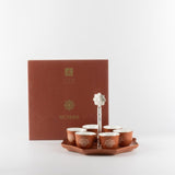 Otantik Octara - Arabic Coffee Cups With Holder - Porcelain - Orange & Silver - Al Kabayel Discount CentreOtantik Octara - Arabic Coffee Cups With Holder - Porcelain - Orange & SilverTea SetsOTANTIKAl Kabayel Discount Centre