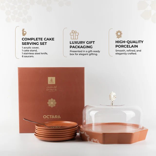Otantik Octara - Cake Serving Set (9-Pc) - Orange & Silver - Al Kabayel Discount CentreOtantik Octara - Cake Serving Set (9-Pc) - Orange & SilverServing TraysOTANTIKAl Kabayel Discount Centre