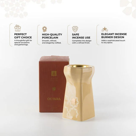 Otantik Octara - Incense Burner - Ivory & Gold 6"*3.5" - Al Kabayel Discount CentreOtantik Octara - Incense Burner - Ivory & Gold 6"*3.5"Incense BurnerOTANTIKAl Kabayel Discount Centre
