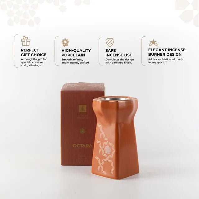 Otantik Octara - Incense Burner - Orange & Silver 6"*3.5" - Al Kabayel Discount CentreOtantik Octara - Incense Burner - Orange & Silver 6"*3.5"Incense BurnerOTANTIKAl Kabayel Discount Centre