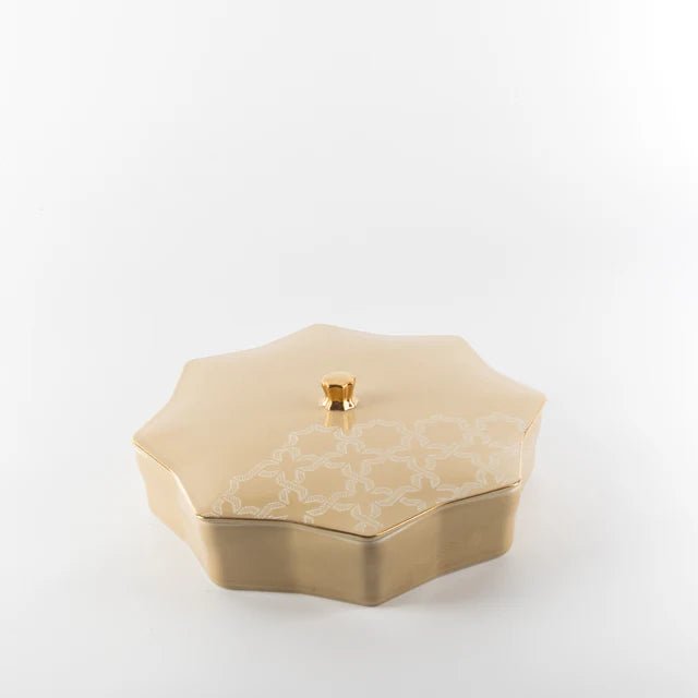 Otantik Octara - Large Decorative Canister - Porcelain - Ivory & Gold 10"*3" - Al Kabayel Discount CentreOtantik Octara - Large Decorative Canister - Porcelain - Ivory & Gold 10"*3"Jars & Food SaversOTANTIKAl Kabayel Discount Centre