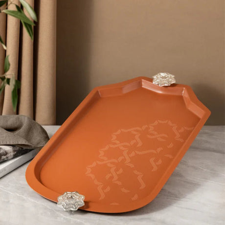 Otantik Octara - Stainless Steel Serving Tray - Orange & Silver 19"12" - Al Kabayel Discount CentreOtantik Octara - Stainless Steel Serving Tray - Orange & Silver 19"12"Serving TraysOTANTIKAl Kabayel Discount Centre