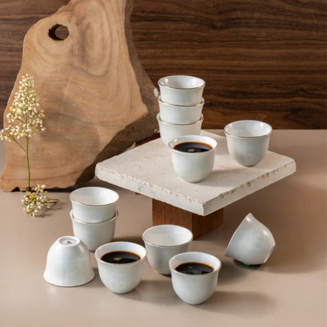 Otantik Sidrah - Arabic Coffee Cups Set (12-Pc) - Walnut Gold - 80ml - Al Kabayel Discount CentreOtantik Sidrah - Arabic Coffee Cups Set (12-Pc) - Walnut Gold - 80mlTea SetsOTANTIKAl Kabayel Discount Centre