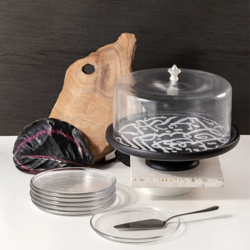 Otantik Sidrah - Cake Serving Set (9-Pc) - Midnight Silver 30*20cm - Al Kabayel Discount CentreOtantik Sidrah - Cake Serving Set (9-Pc) - Midnight Silver 30*20cmServing TraysOTANTIKAl Kabayel Discount Centre