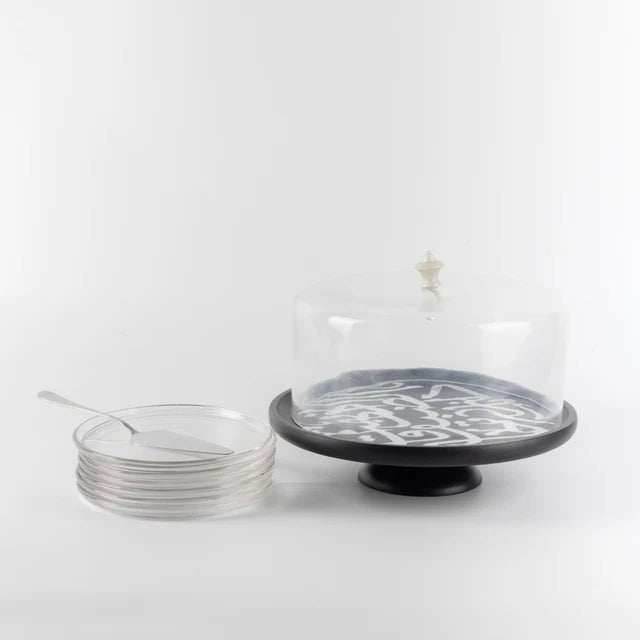Otantik Sidrah - Cake Serving Set (9-Pc) - Midnight Silver 30*20cm - Al Kabayel Discount CentreOtantik Sidrah - Cake Serving Set (9-Pc) - Midnight Silver 30*20cmServing TraysOTANTIKAl Kabayel Discount Centre