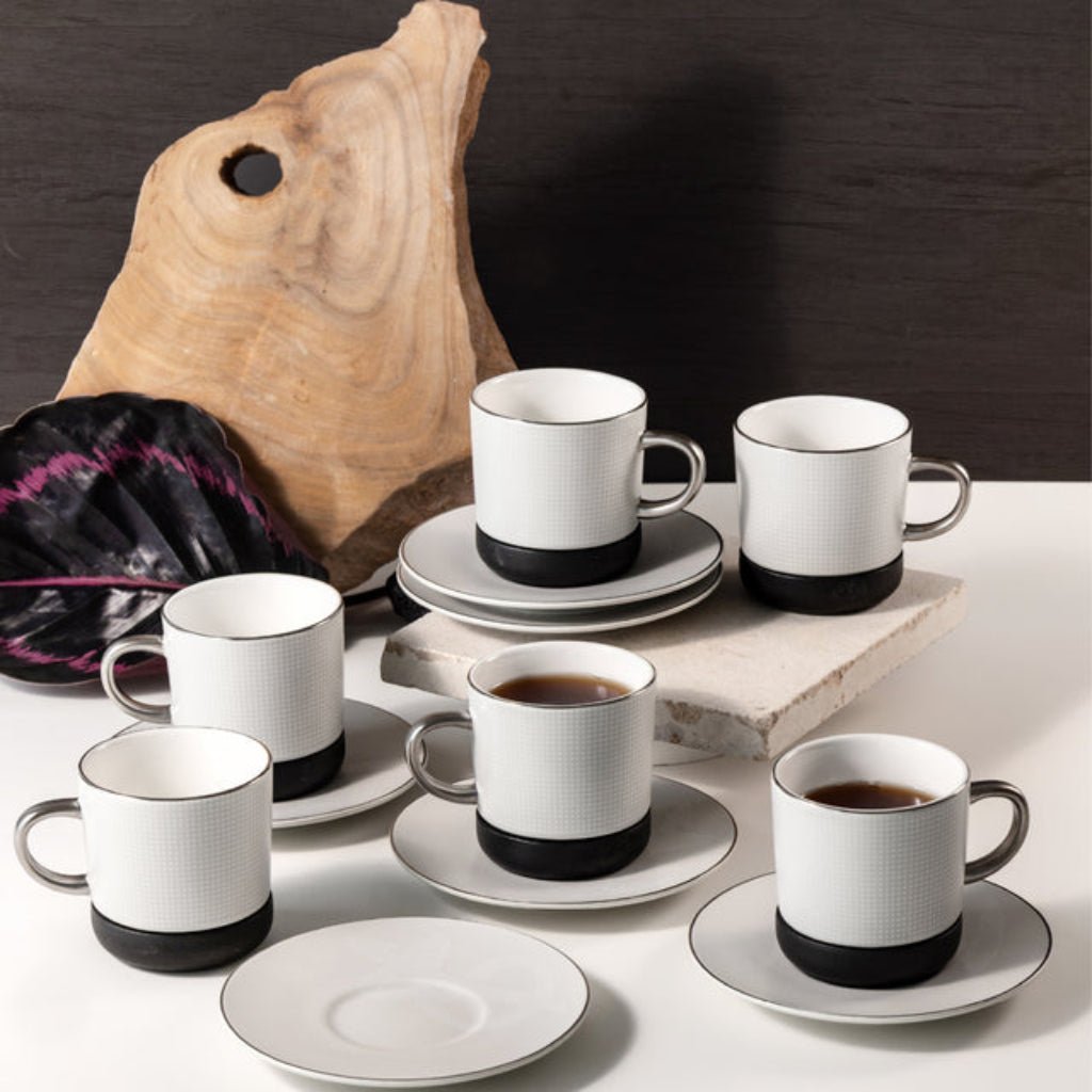Otantik Sidrah - Cappuccino Set (12-Pc) - Midnight Silver - 240ml - Al Kabayel Discount CentreOtantik Sidrah - Cappuccino Set (12-Pc) - Midnight Silver - 240mlTea SetsOTANTIKAl Kabayel Discount Centre