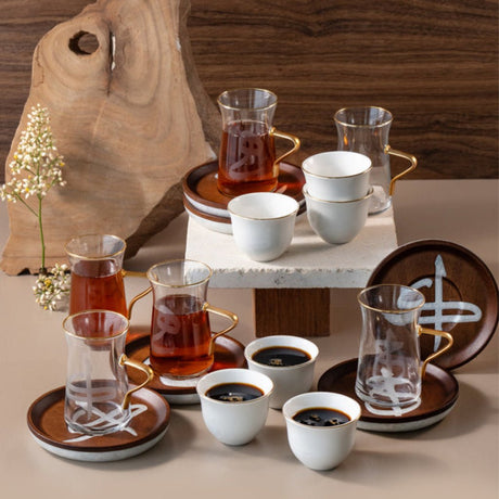 Otantik Sidrah - Tea Set (18-Pc) - Walnut Gold - Al Kabayel Discount CentreOtantik Sidrah - Tea Set (18-Pc) - Walnut GoldTea SetsOTANTIKAl Kabayel Discount Centre
