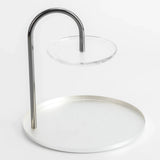 Otantik Stainless Steel Two - Tier Stand With Bracket From Nourhan - Matte Silver + Shiny Silver - Al Kabayel Discount CentreOtantik Stainless Steel Two - Tier Stand With Bracket From Nourhan - Matte Silver + Shiny SilverServing TraysOTANTIKAl Kabayel Discount Centre