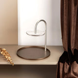 Otantik Stainless Steel Two - Tier Stand With Holder From Nourhan - Matte Brown + Matte Silver - Al Kabayel Discount CentreOtantik Stainless Steel Two - Tier Stand With Holder From Nourhan - Matte Brown + Matte SilverServing TraysOTANTIKAl Kabayel Discount Centre