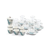 Otantik Veloura ET3064 Elite 19 - Piece Tea & Cawa Set – Blue & Silver Floral Porcelain & Glass - Al Kabayel Discount CentreOtantik Veloura ET3064 Elite 19 - Piece Tea & Cawa Set – Blue & Silver Floral Porcelain & GlassTea/Coffee PotsOTANTIKAl Kabayel Discount Centre