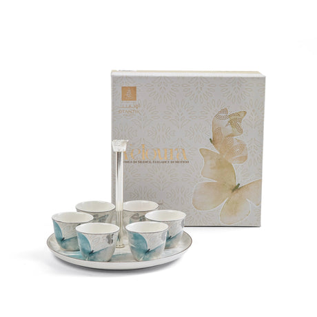Otantik Veloura ET3076 Luxury 7 - Piece Porcelain Tea & Cawa Cup Set – Blue & Silver Royal Floral Design – 23×18 cm Serving Collection - Al Kabayel Discount CentreOtantik Veloura ET3076 Luxury 7 - Piece Porcelain Tea & Cawa Cup Set – Blue & Silver Royal Floral Design – 23×18 cm Serving CollectionTea/Coffee PotsOTANTIKAl Kabayel Discount Centre