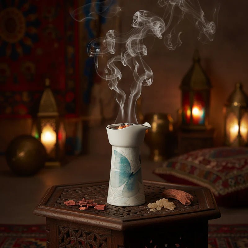 Otantik Veloura Signature Porcelain Incense Burner – Blue & Silver Floral Pattern – 8.9×17.5 cm Decorative Burner - Al Kabayel Discount CentreOtantik Veloura Signature Porcelain Incense Burner – Blue & Silver Floral Pattern – 8.9×17.5 cm Decorative BurnerPorcelain Incense BurnerOTANTIKAl Kabayel Discount Centre