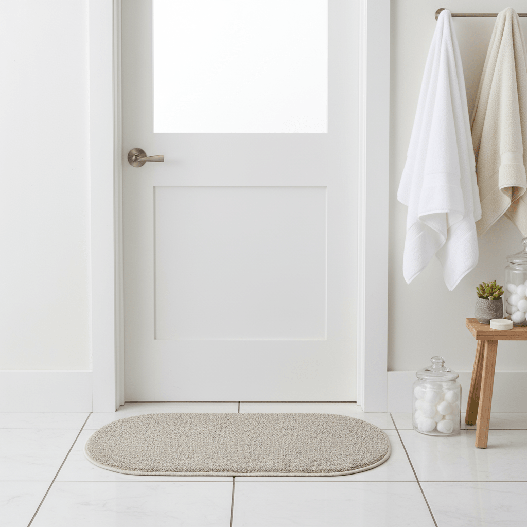 Oval Door Mat 62×38cm | Soft Loop Pile Rug | Non-Slip Entrance Mat for Home, Bathroom & Living Room | Beige Speckled Design | Durable Serged Edges - Al Kabayel Discount CentreOval Door Mat 62×38cm | Soft Loop Pile Rug | Non-Slip Entrance Mat for Home, Bathroom & Living Room | Beige Speckled Design | Durable Serged EdgesDoormatsAKDCAl Kabayel Discount Centre
