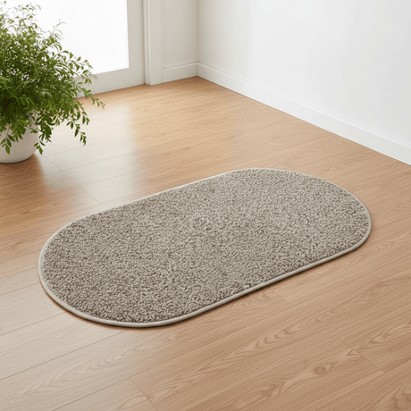 Oval Door Mat 62×38cm | Soft Loop Pile Rug | Non-Slip Entrance Mat for Home, Bathroom & Living Room | Beige Speckled Design | Durable Serged Edges - Al Kabayel Discount CentreOval Door Mat 62×38cm | Soft Loop Pile Rug | Non-Slip Entrance Mat for Home, Bathroom & Living Room | Beige Speckled Design | Durable Serged EdgesDoormatsAKDCAl Kabayel Discount Centre