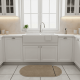 Oval Door Mat | Non-Slip Plush Entrance Rug with Accent Stripe | 62 × 38cm | Beige | Ideal for Home Entryway, Bathroom & Living Room - Al Kabayel Discount CentreOval Door Mat | Non-Slip Plush Entrance Rug with Accent Stripe | 62 × 38cm | Beige | Ideal for Home Entryway, Bathroom & Living RoomDoormatsAKDCAl Kabayel Discount Centre