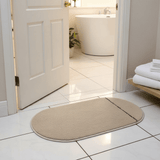 Oval Door Mat | Non-Slip Plush Entrance Rug with Accent Stripe | 62 × 38cm | Beige | Ideal for Home Entryway, Bathroom & Living Room - Al Kabayel Discount CentreOval Door Mat | Non-Slip Plush Entrance Rug with Accent Stripe | 62 × 38cm | Beige | Ideal for Home Entryway, Bathroom & Living RoomDoormatsAKDCAl Kabayel Discount Centre