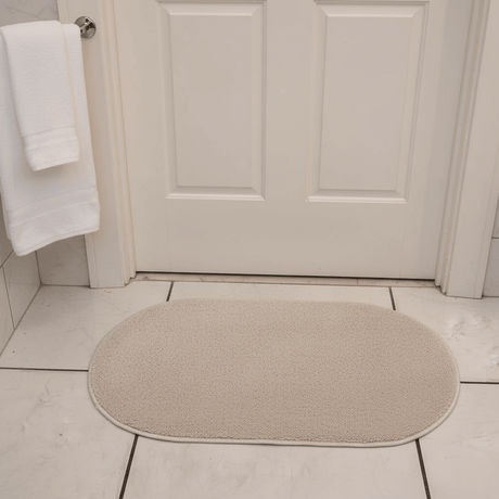 Oval Door Mat | Non-Slip Rug for Entryway, Bathroom & Bedroom | Beige Cream | 62 x 38 cm - Al Kabayel Discount CentreOval Door Mat | Non-Slip Rug for Entryway, Bathroom & Bedroom | Beige Cream | 62 x 38 cmDoormatsAKDCAl Kabayel Discount Centre