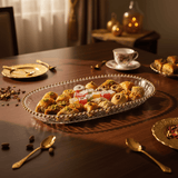 Oval Elegant Crystal-Clear Acrylic Serving Tray with Gold Bead Rim - Al Kabayel Discount CentreOval Elegant Crystal-Clear Acrylic Serving Tray with Gold Bead RimServing TraysAKDCAl Kabayel Discount Centre