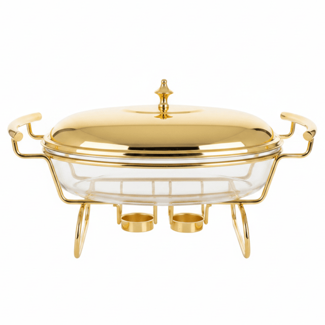 Oval Glass Food Warmer with Luxury Gold Stand and Clear Lid – High - End Dining Display (30×21 cm) - Al Kabayel Discount CentreOval Glass Food Warmer with Luxury Gold Stand and Clear Lid – High - End Dining Display (30×21 cm)WarmersAKDCAl Kabayel Discount Centre