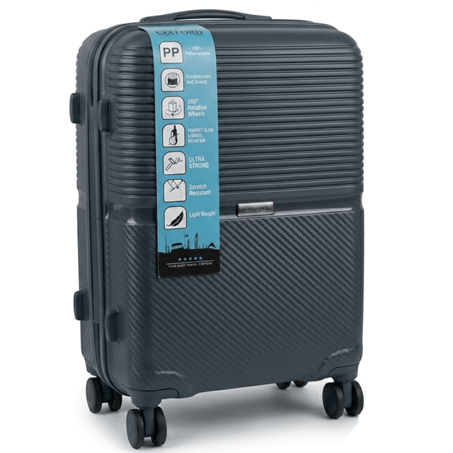 Oxford Hard Shell PP Trolley Bag | 360° Spinner Wheels | 20 Inch | - Al Kabayel Discount CentreOxford Hard Shell PP Trolley Bag | 360° Spinner Wheels | 20 Inch |Cabin LuggageOXFORDAl Kabayel Discount Centre