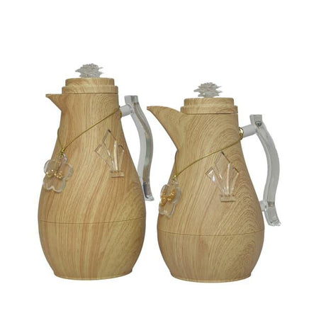Palermo 2pcs Vaccum Flask 1L+0.7L, Keeps Hot & Cold, Beige/Wood, FL - 555 - Al Kabayel Discount CentrePalermo 2pcs Vaccum Flask 1L+0.7L, Keeps Hot & Cold, Beige/Wood, FL - 555ThermosPALERMOAl Kabayel Discount Centre