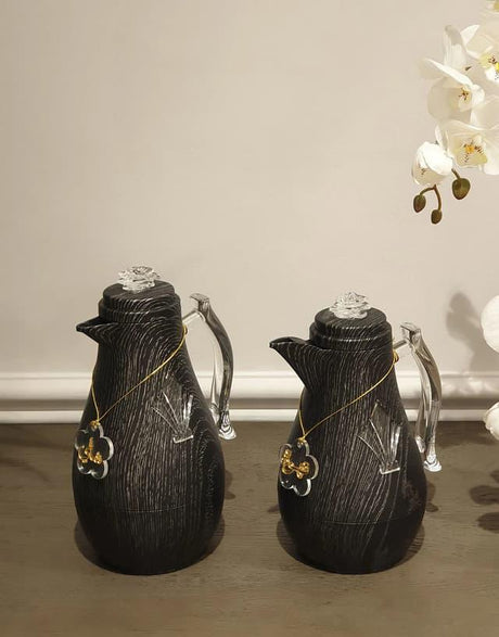 Palermo 2pcs Vaccum Flask 1L+0.7L, Keeps Hot & Cold, Black/Wood, FL - 555 - Al Kabayel Discount CentrePalermo 2pcs Vaccum Flask 1L+0.7L, Keeps Hot & Cold, Black/Wood, FL - 555ThermosPALERMOAl Kabayel Discount Centre