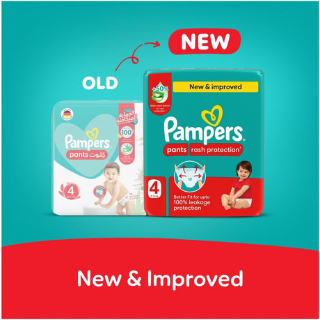 Pampers Rash Protection Pants Diapers, Size 4, 9 - 14kg, +50% Aloe Vera Lotion, 360° Leak - Free Fit for up to 100% Leakage Protection, Value Pack, 24 Count - Al Kabayel Discount CentrePampers Rash Protection Pants Diapers, Size 4, 9 - 14kg, +50% Aloe Vera Lotion, 360° Leak - Free Fit for up to 100% Leakage Protection, Value Pack, 24 CountBaby ProductsPAMPERSAl Kabayel Discount Centre