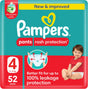 Pampers Rash Protection Pants Diapers, Size 4, 9 - 14kg, Mega Pack, 52 pcs - Al Kabayel Discount CentrePampers Rash Protection Pants Diapers, Size 4, 9 - 14kg, Mega Pack, 52 pcsBaby ProductsPAMPERSAl Kabayel Discount Centre