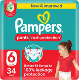 Pampers Rash Protection Pants Diapers, Size 6, 16+kg, Mega Pack, 34 pcs - Al Kabayel Discount CentrePampers Rash Protection Pants Diapers, Size 6, 16+kg, Mega Pack, 34 pcsBaby ProductsPAMPERSAl Kabayel Discount Centre