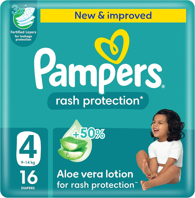 Pampers Rash Protection, Size 4, 9 - 14 kg, Carry Pack, 16 Diapers - Al Kabayel Discount CentrePampers Rash Protection, Size 4, 9 - 14 kg, Carry Pack, 16 DiapersBaby ProductsPAMPERSAl Kabayel Discount Centre