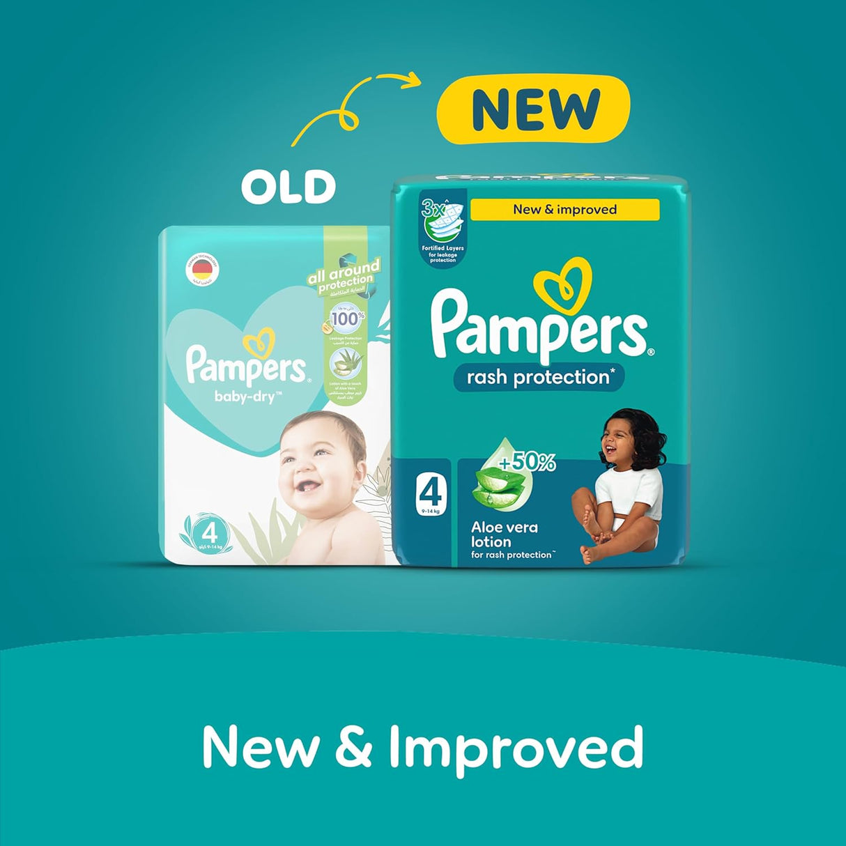 Pampers Rash Protection, Size 4, 9 - 14 kg, Carry Pack, 16 Diapers - Al Kabayel Discount CentrePampers Rash Protection, Size 4, 9 - 14 kg, Carry Pack, 16 DiapersBaby ProductsPAMPERSAl Kabayel Discount Centre