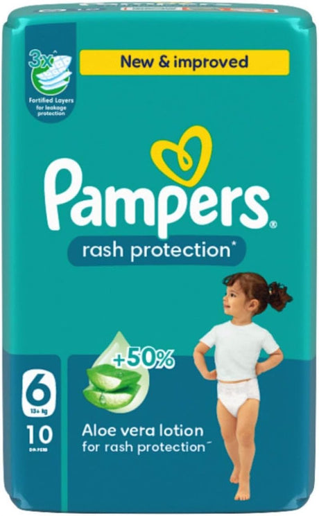 Pampers Rash Protection, Size 6, 13+ kg, Carry Pack, 10 Diapers - Al Kabayel Discount CentrePampers Rash Protection, Size 6, 13+ kg, Carry Pack, 10 DiapersBaby ProductsPAMPERSAl Kabayel Discount Centre