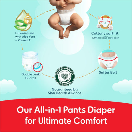 Pampers Ultimate Comfort Pants Diapers, Size 7, 17+kg, Lotion infused with Aloe Vera and Vitamin E, Cottony Soft Fit for up to 100% Leakage Protection, Super Saving Pack, 32 Count - Al Kabayel Discount CentrePampers Ultimate Comfort Pants Diapers, Size 7, 17+kg, Lotion infused with Aloe Vera and Vitamin E, Cottony Soft Fit for up to 100% Leakage Protection, Super Saving Pack, 32 CountBaby ProductsPAMPERSAl Kabayel Discount Centre