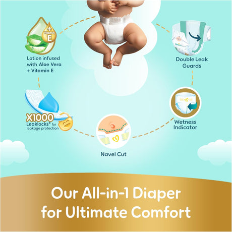 Pampers Ultimate Comfort Taped Diapers, Size 1, 2 - 5kg, Lotion infused with Aloe Vera and Vitamin E, x1000 Leak Locks Technology for Leakage Protection, Carry Pack, 22 Count - Al Kabayel Discount CentrePampers Ultimate Comfort Taped Diapers, Size 1, 2 - 5kg, Lotion infused with Aloe Vera and Vitamin E, x1000 Leak Locks Technology for Leakage Protection, Carry Pack, 22 CountBaby ProductsPAMPERSAl Kabayel Discount Centre