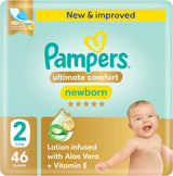 Pampers Ultimate Comfort Taped Diapers, Size 2, 3 - 8kg, Lotion infused with Aloe Vera and Vitamin E, x1000 Leak Locks Technology for Leakage Protection, MIP, 46 Count - Al Kabayel Discount CentrePampers Ultimate Comfort Taped Diapers, Size 2, 3 - 8kg, Lotion infused with Aloe Vera and Vitamin E, x1000 Leak Locks Technology for Leakage Protection, MIP, 46 CountBaby ProductsPAMPERSAl Kabayel Discount Centre