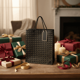 Paper Gift Bag with Gold Triangle Pattern & Rope Handles – 32×26cm | Premium Gift Packaging for All Occasions - Al Kabayel Discount CentrePaper Gift Bag with Gold Triangle Pattern & Rope Handles – 32×26cm | Premium Gift Packaging for All OccasionsPacking & Wrapping SuppliesAKDCAl Kabayel Discount Centre