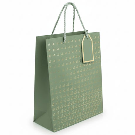 Paper Gift Bag with Gold Triangle Pattern & Rope Handles – 32×26cm | Premium Gift Packaging for All Occasions - Al Kabayel Discount CentrePaper Gift Bag with Gold Triangle Pattern & Rope Handles – 32×26cm | Premium Gift Packaging for All OccasionsPacking & Wrapping SuppliesAKDCAl Kabayel Discount Centre