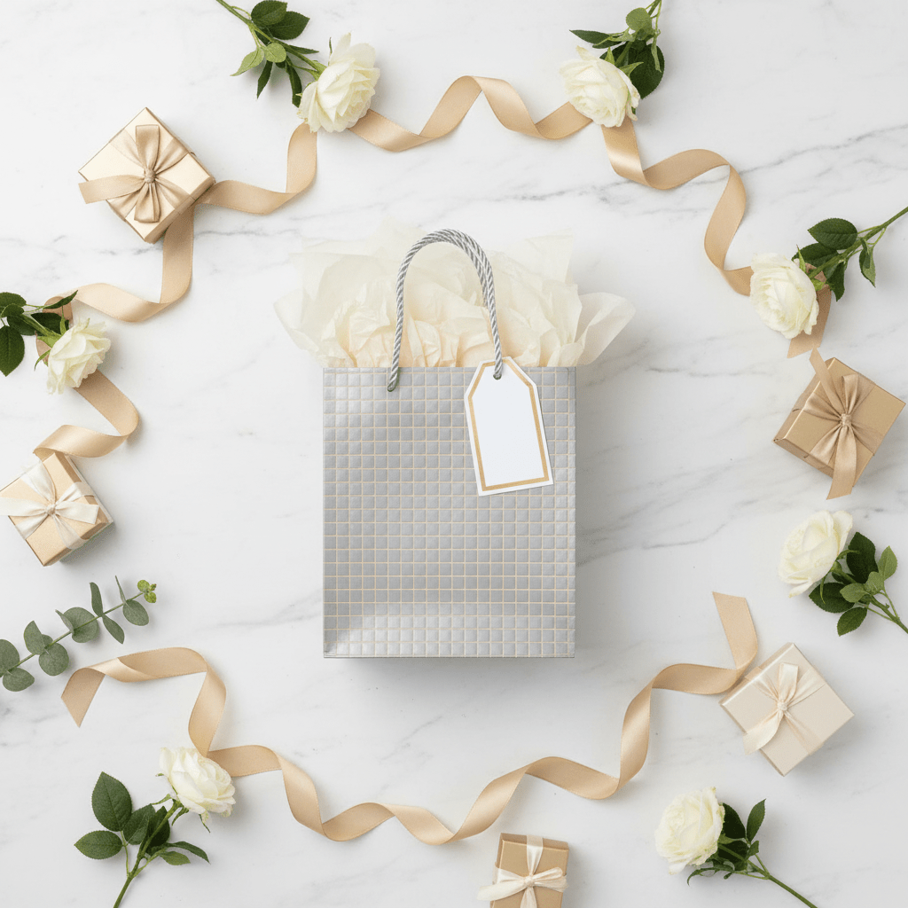 Paper Gift Bag with Rope Handles & Gift Tag | 23×18cm | Elegant Packaging for Birthdays, Weddings, Celebrations & Special Occasions - Al Kabayel Discount CentrePaper Gift Bag with Rope Handles & Gift Tag | 23×18cm | Elegant Packaging for Birthdays, Weddings, Celebrations & Special OccasionsPacking & Wrapping SuppliesAKDCAl Kabayel Discount Centre