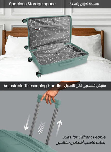 Para John Traicut 20 - Inch Lightweight Polypropylene Carry - On Luggage – Jungle Green Cabin Edition - Al Kabayel Discount CentrePara John Traicut 20 - Inch Lightweight Polypropylene Carry - On Luggage – Jungle Green Cabin EditionCabin LuggagePARA JOHNAl Kabayel Discount Centre