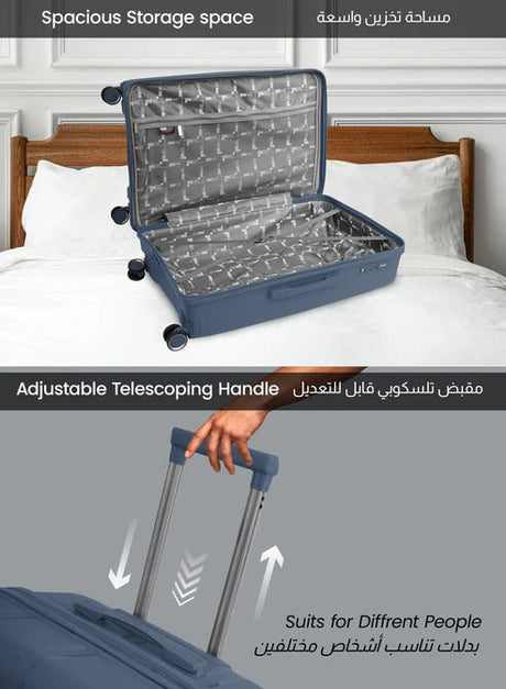 Para John Traicut 28 - Inch Lightweight Polypropylene Premium Travel Luggage – Lake Blue Explorer Edition - Al Kabayel Discount CentrePara John Traicut 28 - Inch Lightweight Polypropylene Premium Travel Luggage – Lake Blue Explorer EditionCabin LuggagePARA JOHNAl Kabayel Discount Centre