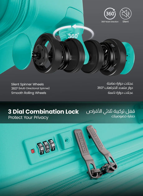 Para John Traicut 28 - Inch Lightweight Polypropylene Premium Travel Luggage – Light Green Deluxe Edition - Al Kabayel Discount CentrePara John Traicut 28 - Inch Lightweight Polypropylene Premium Travel Luggage – Light Green Deluxe EditionCabin LuggagePARA JOHNAl Kabayel Discount Centre