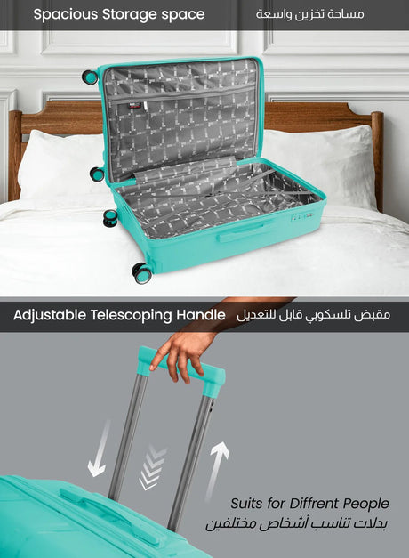 Para John Traicut 28 - Inch Lightweight Polypropylene Premium Travel Luggage – Light Green Deluxe Edition - Al Kabayel Discount CentrePara John Traicut 28 - Inch Lightweight Polypropylene Premium Travel Luggage – Light Green Deluxe EditionCabin LuggagePARA JOHNAl Kabayel Discount Centre