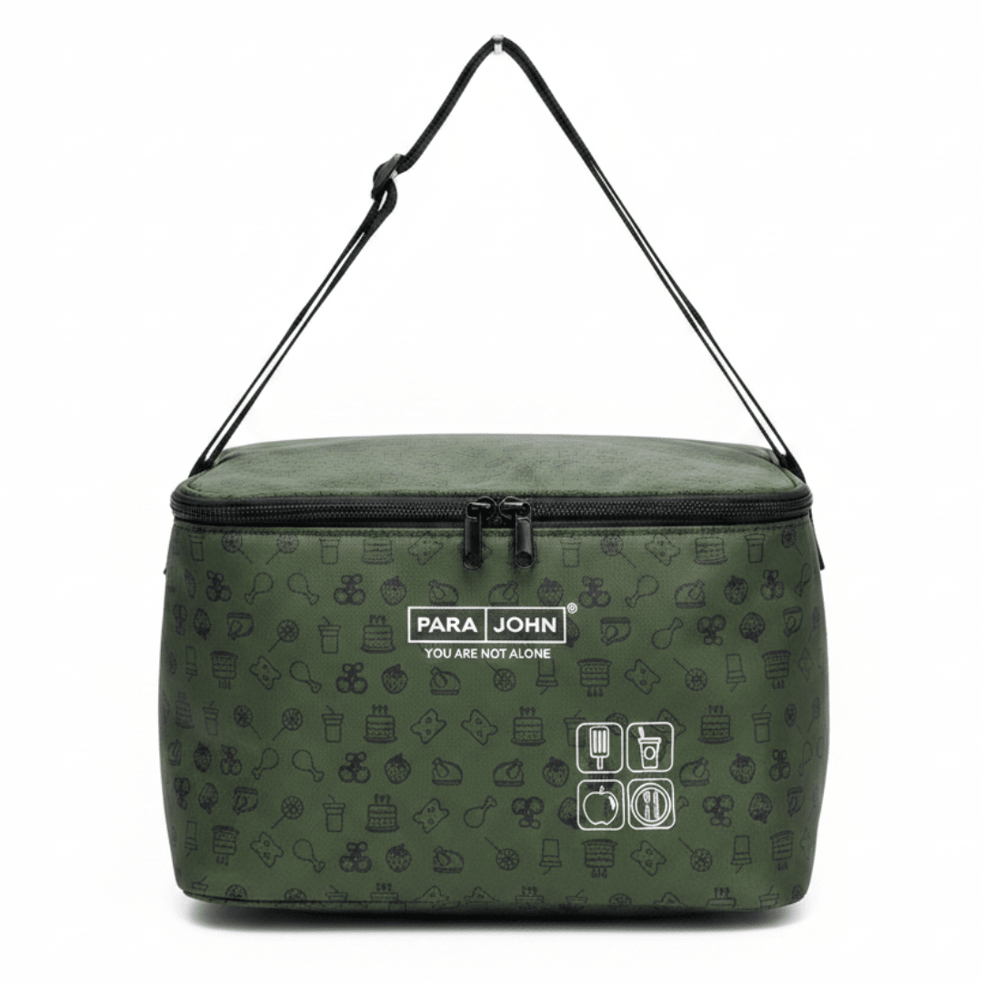 Parajohn Army Green Polyester Portable Lunch Bag with Zip Closure – 9.8 Inch - Al Kabayel Discount CentreParajohn Army Green Polyester Portable Lunch Bag with Zip Closure – 9.8 InchLunch BagsPARAJOHNAl Kabayel Discount Centre