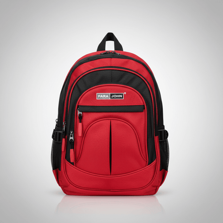 Parajohn Bold Black & Red Polyester School Backpack 16 Inch – Strong & Spacious School Bag for Daily Use - Al Kabayel Discount CentreParajohn Bold Black & Red Polyester School Backpack 16 Inch – Strong & Spacious School Bag for Daily UseSchool BagsPARAJOHNAl Kabayel Discount Centre