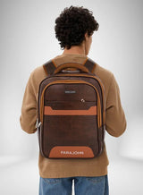 Parajohn Classic Brown PU Leather Backpack 16 Inch – Premium Stylish Travel Backpack for Men & Women with Spacious Compartments - Al Kabayel Discount CentreParajohn Classic Brown PU Leather Backpack 16 Inch – Premium Stylish Travel Backpack for Men & Women with Spacious CompartmentsSchool BagsPARAJOHNAl Kabayel Discount Centre