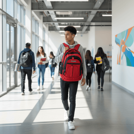 Parajohn Classic Red & Black Polyester School Backpack 20 Inch – Durable Student Backpack for Daily Carry - Al Kabayel Discount CentreParajohn Classic Red & Black Polyester School Backpack 20 Inch – Durable Student Backpack for Daily CarrySchool BagsPARAJOHNAl Kabayel Discount Centre