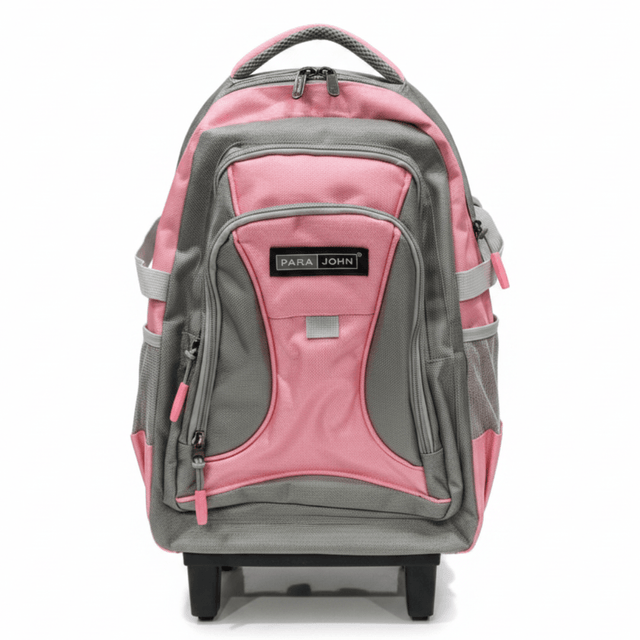 Parajohn Cute Grey & Pink Polyester Trolley Backpack 18 Inch – Stylish Wheeled School Bag for Kids with Comfortable Handle - Al Kabayel Discount CentreParajohn Cute Grey & Pink Polyester Trolley Backpack 18 Inch – Stylish Wheeled School Bag for Kids with Comfortable HandleSchool BagsPARAJOHNAl Kabayel Discount Centre
