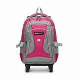 Parajohn Rolling Grey & Fushia Polyester Trolley Backpack 16 Inch – Wheeled School Bag with Adjustable Handle for Easy Travel - Al Kabayel Discount CentreParajohn Rolling Grey & Fushia Polyester Trolley Backpack 16 Inch – Wheeled School Bag with Adjustable Handle for Easy TravelSchool BagsPARAJOHNAl Kabayel Discount Centre