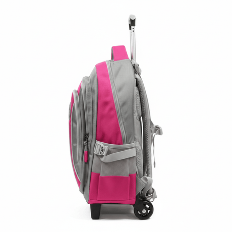 Parajohn Rolling Grey & Fushia Polyester Trolley Backpack 16 Inch – Wheeled School Bag with Adjustable Handle for Easy Travel - Al Kabayel Discount CentreParajohn Rolling Grey & Fushia Polyester Trolley Backpack 16 Inch – Wheeled School Bag with Adjustable Handle for Easy TravelSchool BagsPARAJOHNAl Kabayel Discount Centre